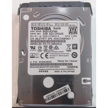 Hard drive toshiba 500gb 2.5