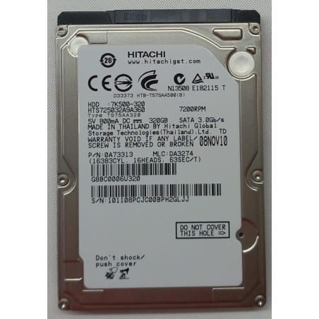 Hard drive hitachi 320gb 2.5" / z7k320/7k500-320