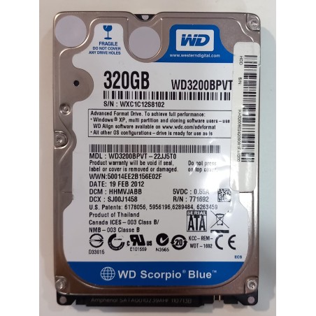 Disque dur 2.5" ouest numérique 320gb wd3200bpvt