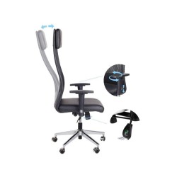 Chaise de bureau en métal adec airflow 60x120-128x60 cm - noir