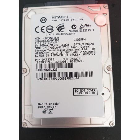 Hard drive hitachi 320gb z5k500 2.5" sata